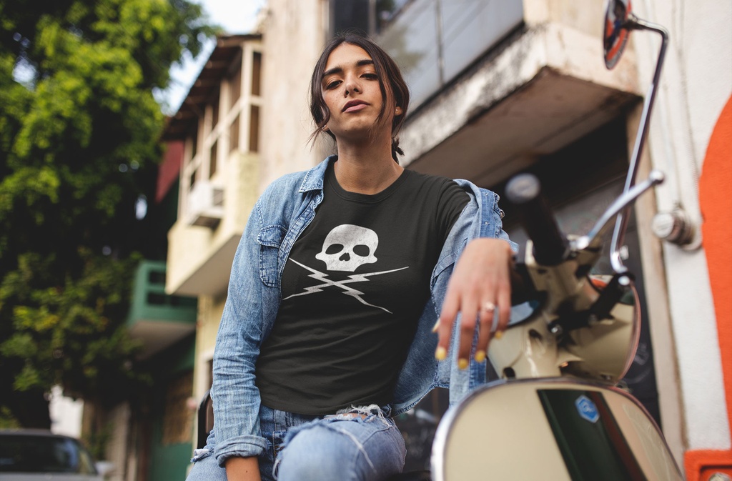 ELECTRIC SKULL (WOMAN, BLACK, XS)