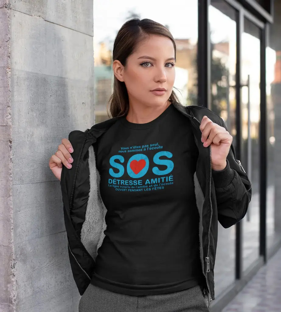 SOS DÉTRESSE AMITIÉ (FEMME, NOIR, XS)